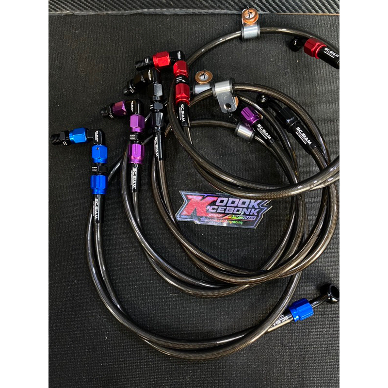 Selang Rem Sc Siam 90cm Fitting 90/45 Derajat  Original Sc Siam Thailand