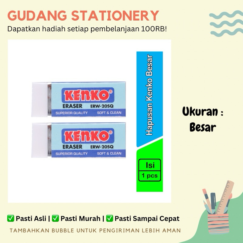 

Penghapus Kenko Putih Besar / Eraser Kenko Putih Besar / Kenko Penghapus Putih Besar