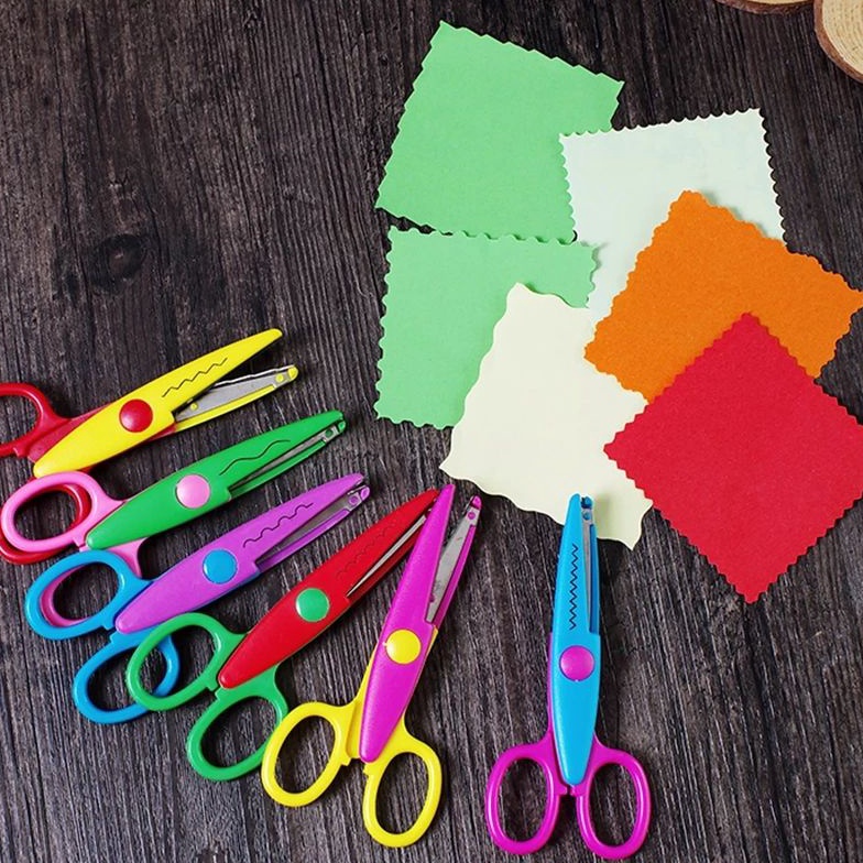 

KODE M9L9 6 buah gunting gerigi 6 pcs gunting gerigi DIY 6Pcs scissors zig zag gunting motif gunting zigzag