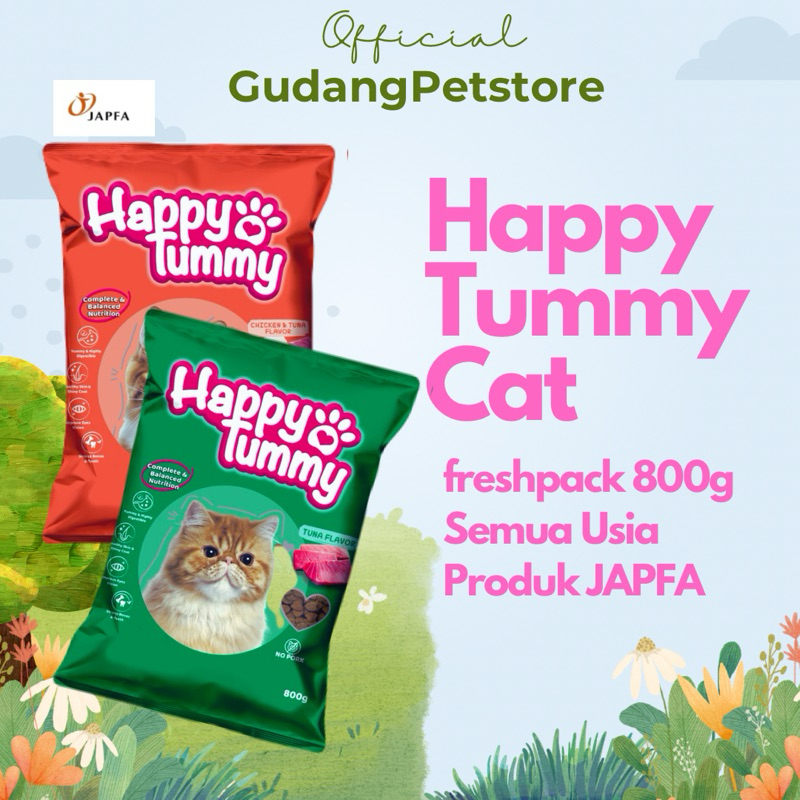 Makanan Kucing Semua Usia HAPPY TUMMY CAT 800GR produk dari JAPFA