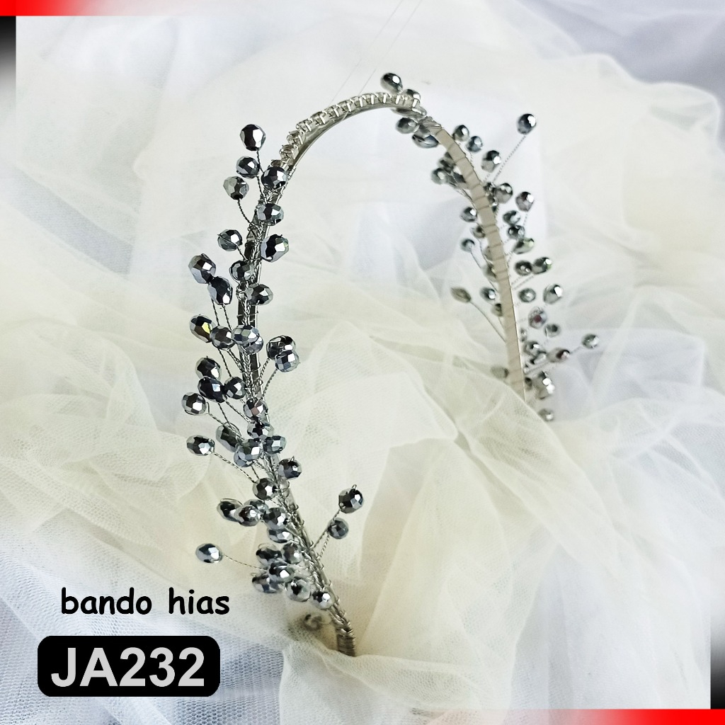 [kode JA232] bando bandana hias pengantin hijab dan wisuda Aksesoris Elegan