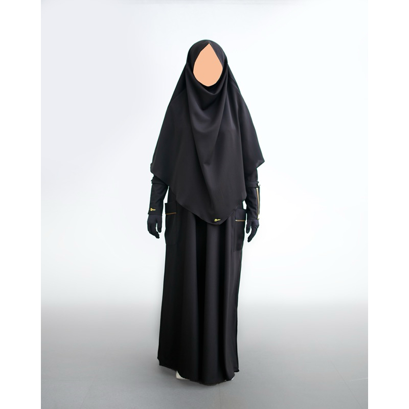 AJWA Abaya Khimar Syari anti UV - Black