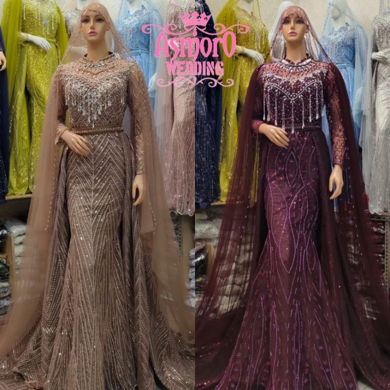 gaun pengantin / gaun pengantin duyung mewah / gaun pengantin slim full payet / gaun pengantin duyun