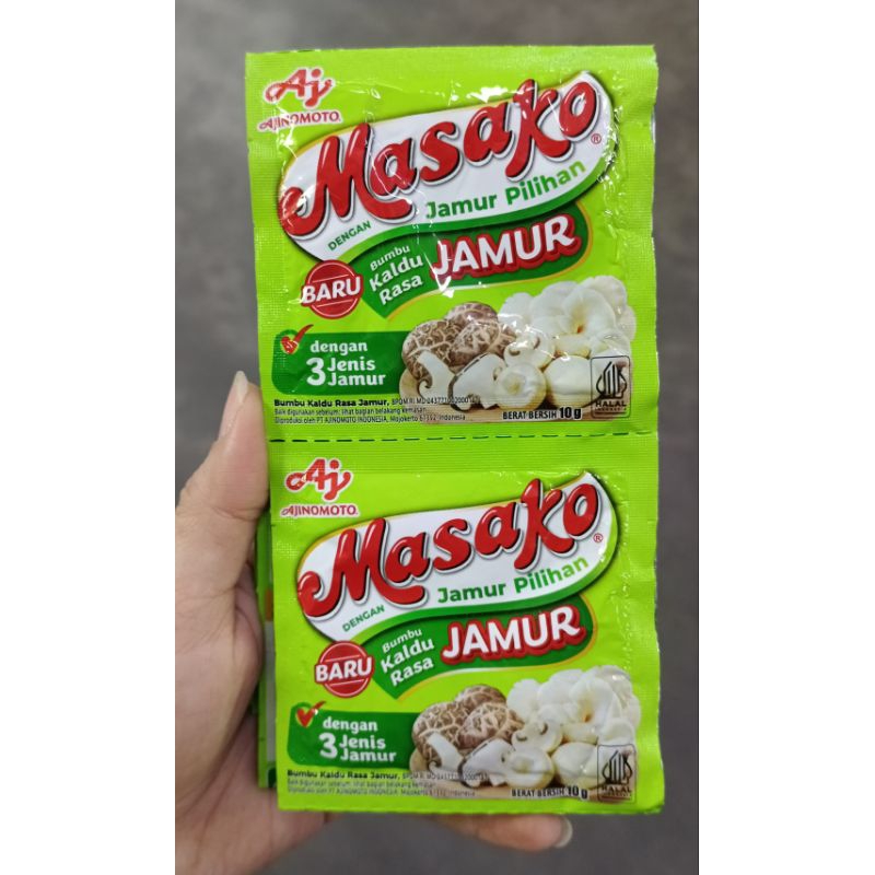 

(1 renceng/ 12 sachet) Masako bumbu kaldu rasa jamur 12x10gr