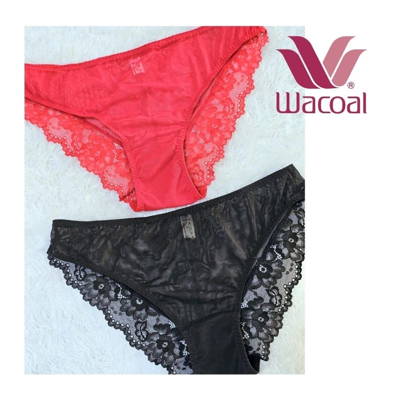 WACOAL MOOD MINI PANTY WANITA SEXY RED BLACK ISP 2001 CELANA DALAM CD RENDA LACE BRUKAT TRANSPARAN T