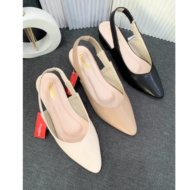 Sandal Fladeo Wanita Slip-on Heels  3 cm (TALI BELAKANG)