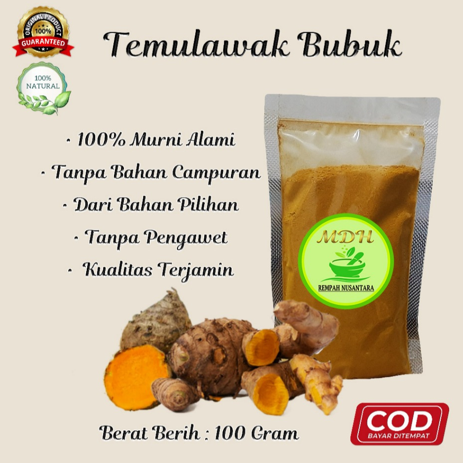 

TEMULAWAK BUBUK 100 GRAM ( FOOD DEHYDRATE ) - MURNI 100% DARI BAHAN PILIHAN