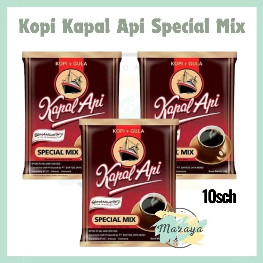 

KAPAL API SPECIAL MIX KOPI GULA SACHET NETTO 10 PCS X 24 GR - MAZAYA HOMESTORE