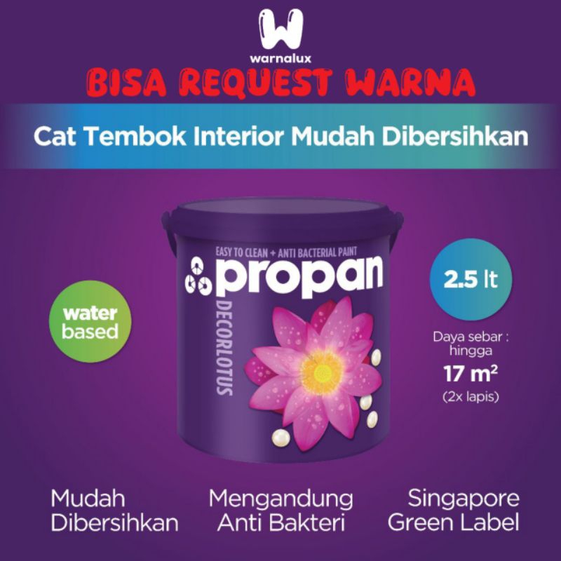 Propan Decorlotus Antibacterial Anti Noda Cat Tembok Interior 2,5lt