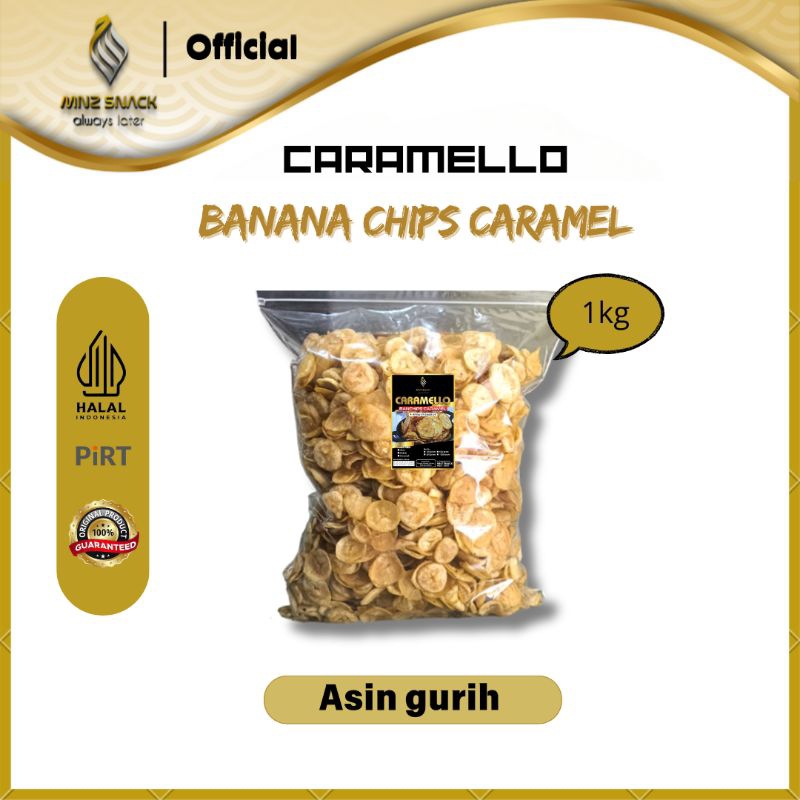 

MNZSNACK CARAMELLO Keripik Pisang asin gurih 1kg Coklat Caramel Kripik Pisang Asin Original Snack /Cemilan asin makanan ringan cemilan asin