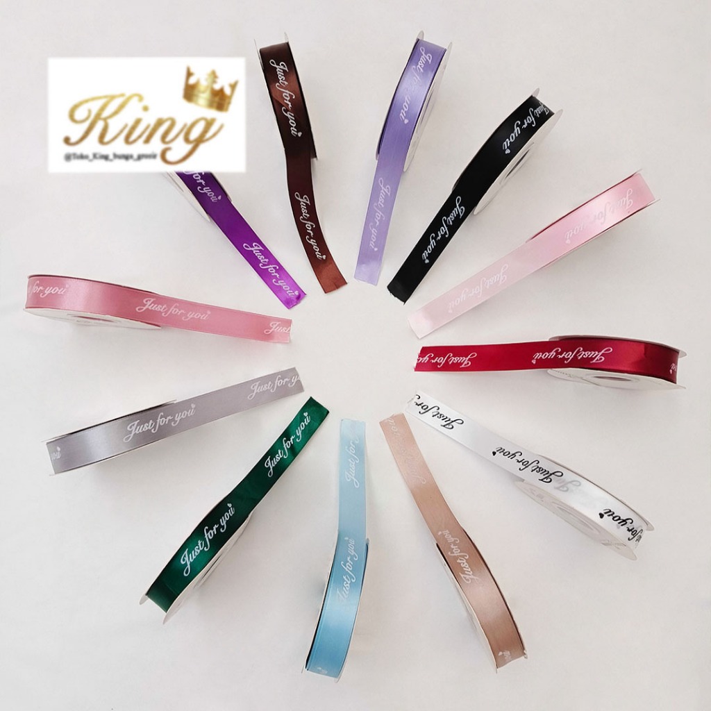 

(1ROll 40Yard) Pita Bouquet 2.5cm Motif Just For You Buket Bunga Korean Flower Wrapping Ribbon