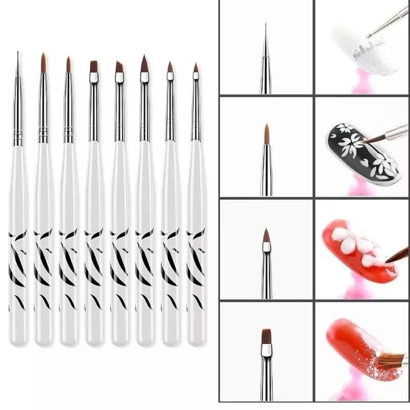 

KUAS KUKU NAIL ART ZEBRA SET ISI 8PCS /KUAS KUTEK SET