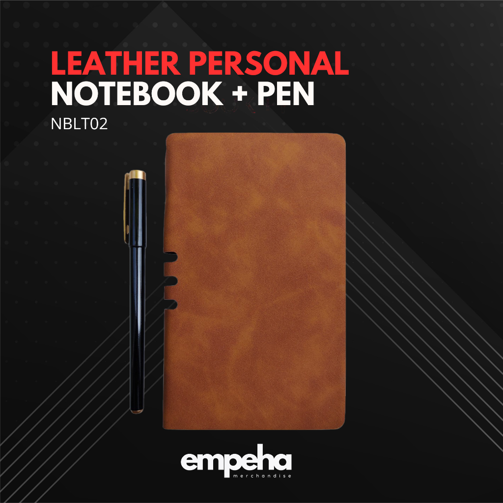 

Personal Notebook + Pen Custom Logo | PU Leather Cover | Promosi Merchandise Souvenir Kantor | NBLT02