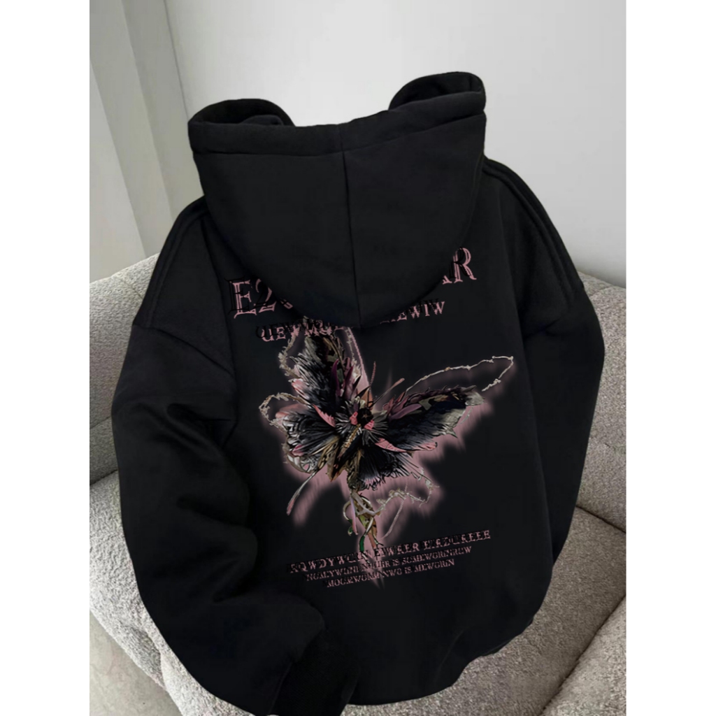 KOIKOO Baju Oversize Wanita | Putih Sweater Hoodie Wanita Oversize Korean Style |Oversize Premium Pr