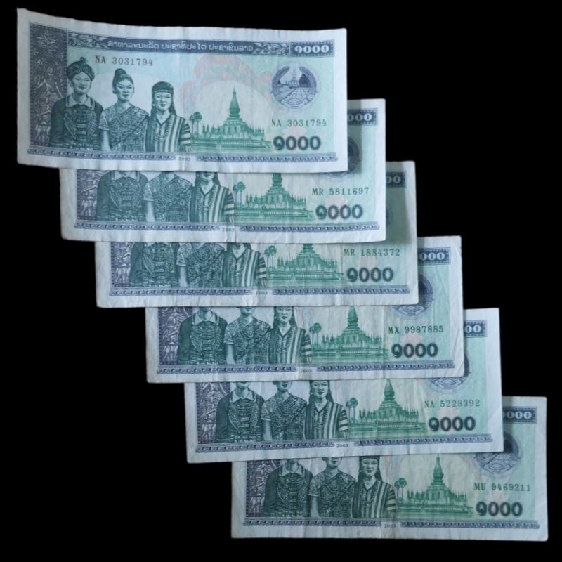 Uang Kuno LAOS 1000 Kip / Uang Kuno Asing 1000 Kip Laos