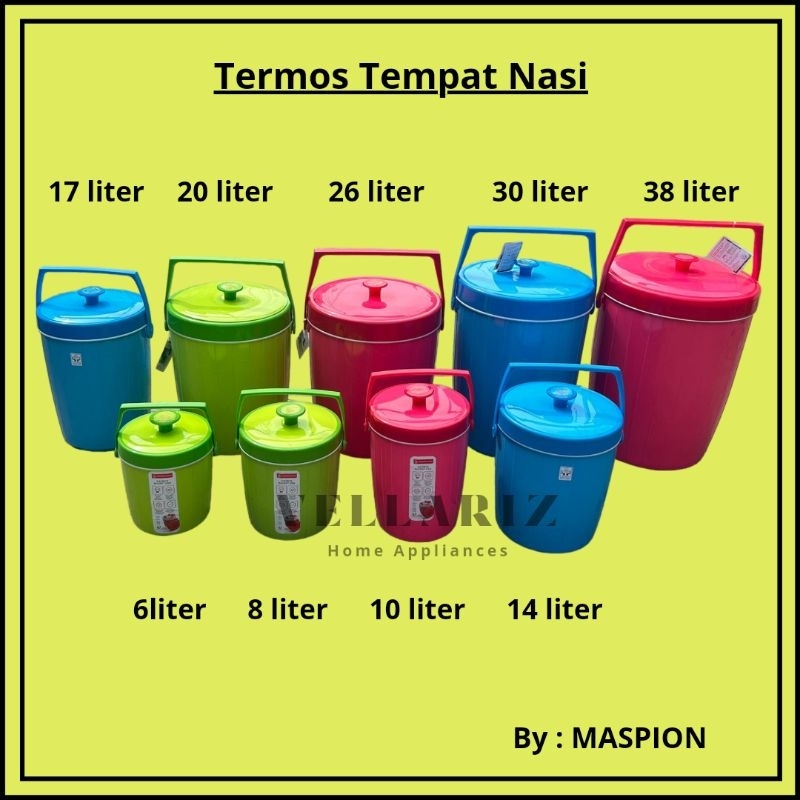 MASPION Termos Tempat Nasi atau Es Ukuran 6 8 10 14 17 20 26 30 38 Liter / Thermos Rice Ice Bucket 6