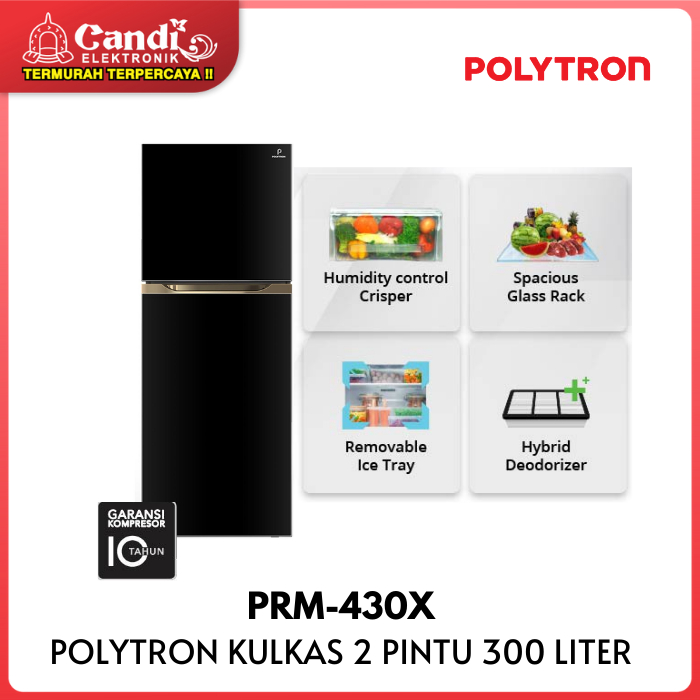 POLYTRON KULKAS 2 PINTU PRM-430X 300 LITER PRM 430X