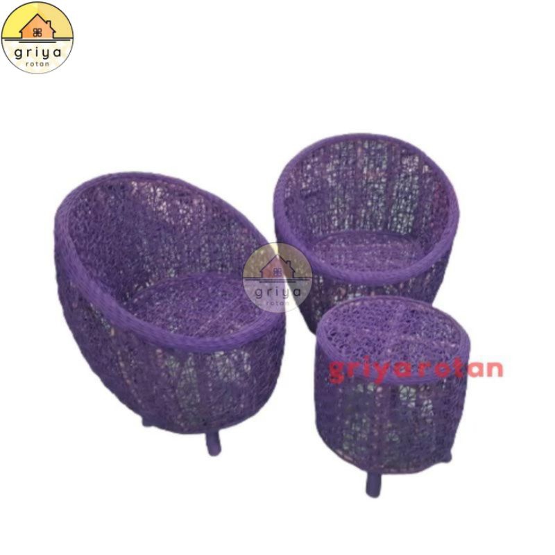 Set Kursi Teras Rotan Sintetis Oval Brekele