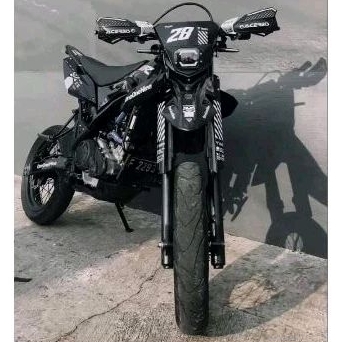 Decal stiker motor WR 155 full body desain hitam list variasi putih simpel elegan