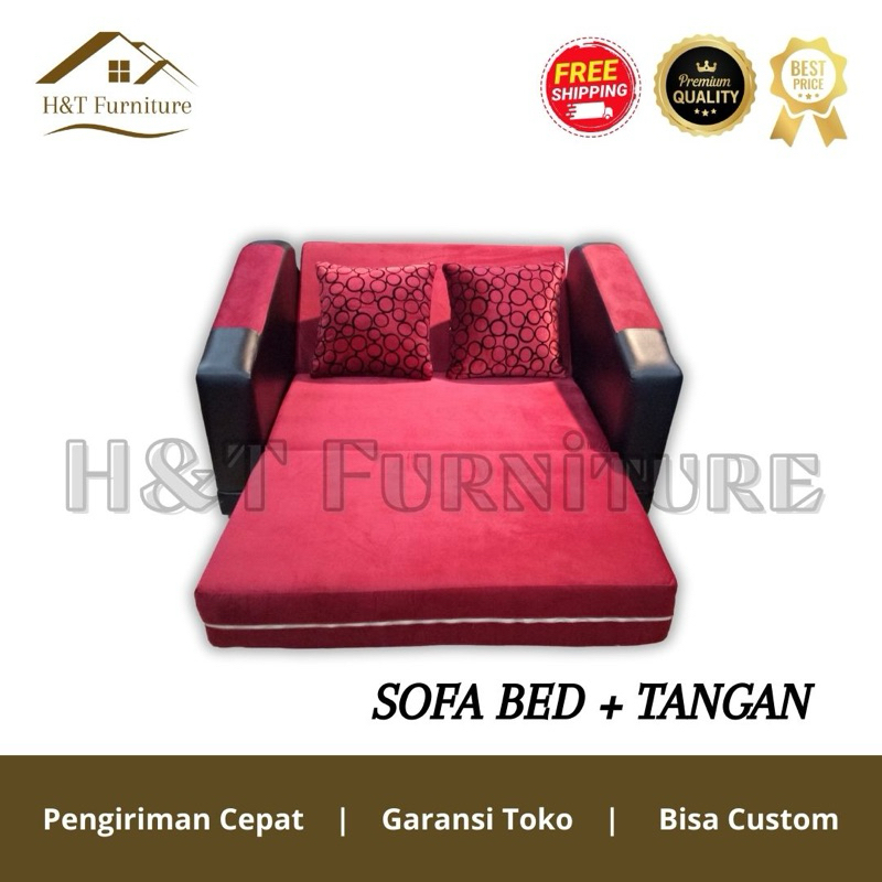 Sofa Bed 2 Seater Minimalis | Sofa Bed Multifungsi | Sofa Bed plus tangan | Sofa tidur murah | Sofa 