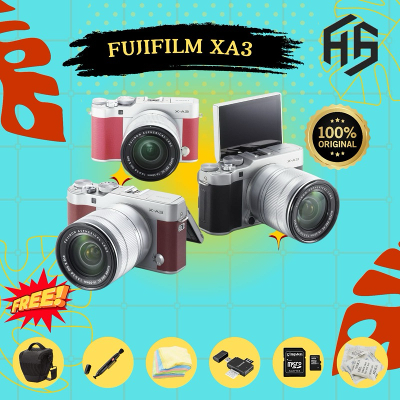 ✅TERLARIS✅ KAMERA FUJIFILM XA3 Kit 16-50MM Body Only Second Bekas Garansi Siap Pakai