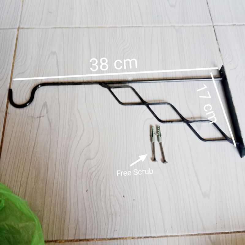 Gantungan sangkar gantungan baju panjang 38 cm besi polos