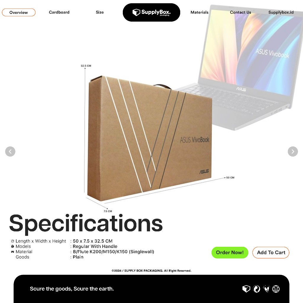 

DUS LAPTOP HANDLE ASUS VIVOBOOK V 50 x 7.5 x 32.5 CM | Dus Laptop | Box Laptop