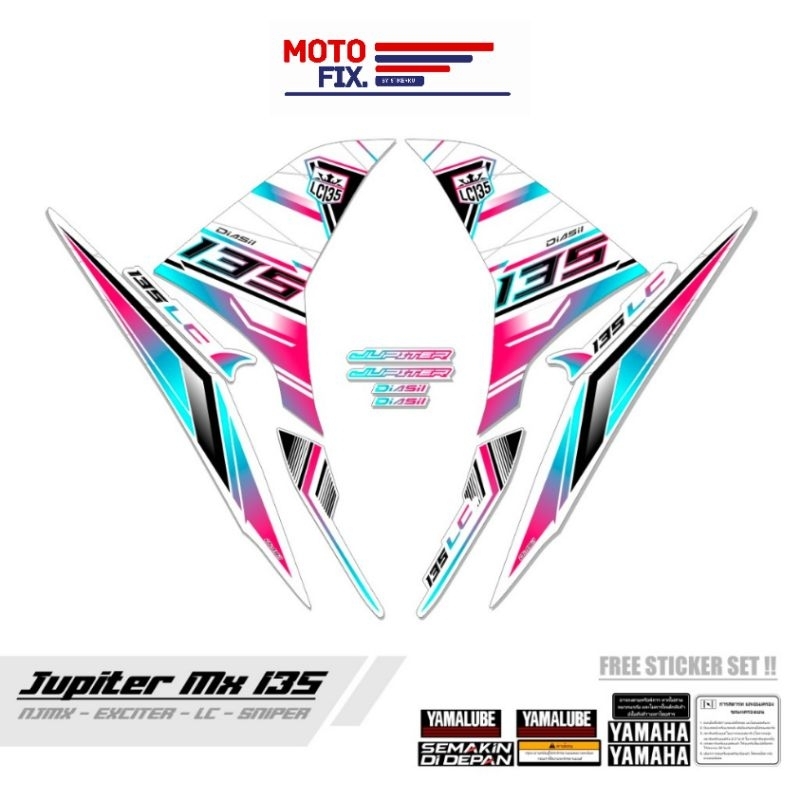 Stiker Striping Decal Body Motor Yamaha  Jupiter MX New 135 NJMX Y15ZR 135 Exciter 135 LC 135