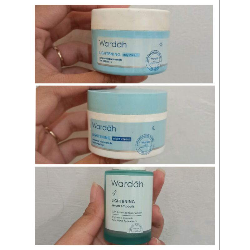 Preloved Wardah Lightening (Cream Pagi & Malam, Serum)