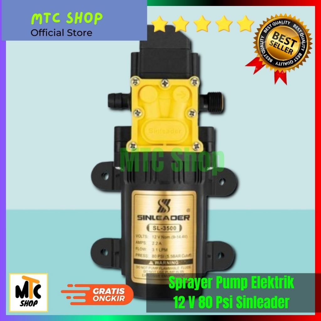 Dinamo Sprayer Pump Elektrik 12V Sinleader | Pompa Tangki Sprayer Elektrik 80 PSI | Dinamo Sprayer
