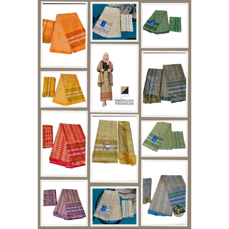 D3W kain tenun songket thailand + selendang syal ecer dan grosir khas sulawesi palembang