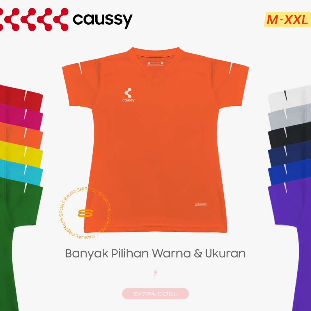 Baju Olahraga Wanita Running Gym Lari Senam Sport Kaos Lokal Brand Caussy Lengan Pendek NCO