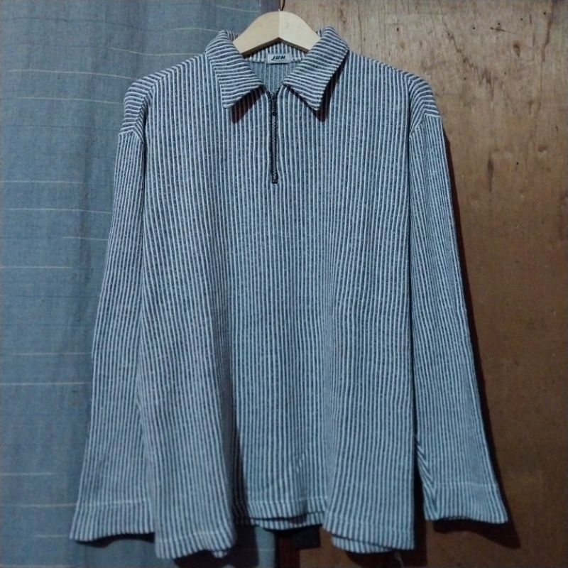 halfzip hickory rajut salur second bekas