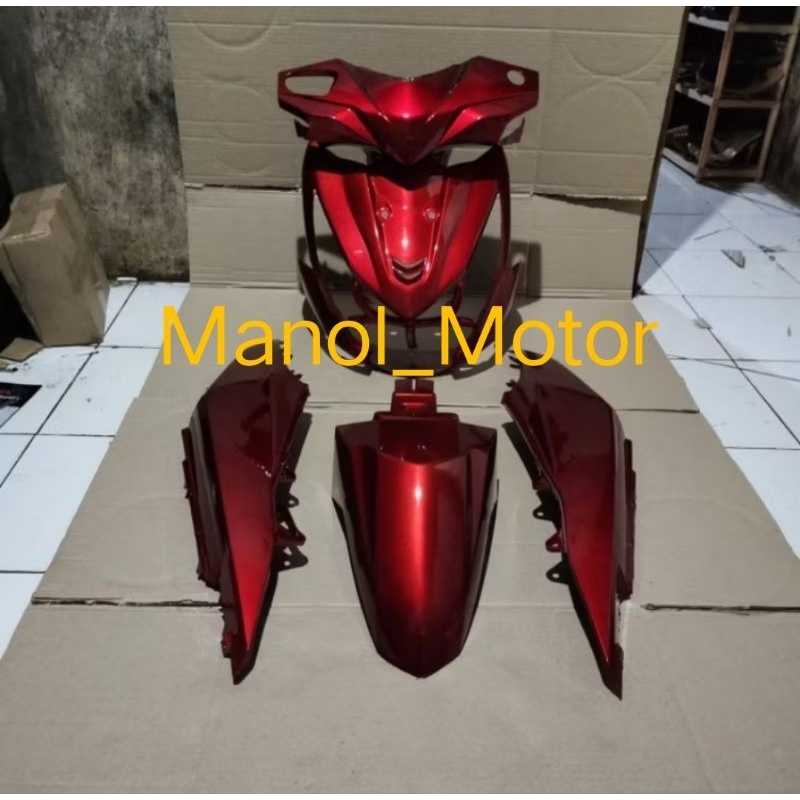 Fullset body Honda beat fi 2013-2017 stater kasar full merah tanpa striping