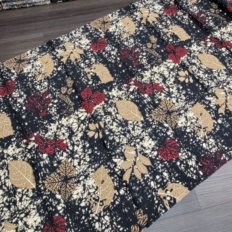 TERMURAH!!! KAIN BATIK SOLO ECOPRINT DAUN HITAM C227