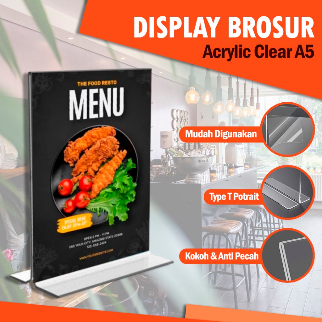 

RALALI Display Brosur Akrilik Bening A5 – Stand Holder Acrylic Tempat Menu Tempat Brosur Akrilik Type T Acrylic Bening Tent Card Holder Nomor Menu Meja Potrait