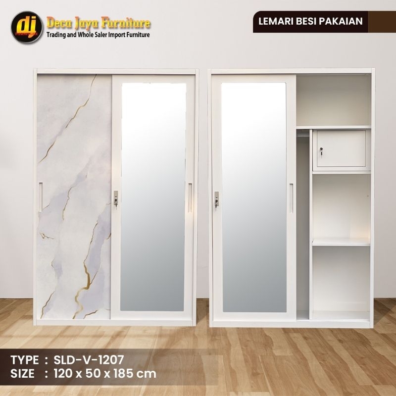 lemari pakaian besi lemari baju 2 pintu sliding geser