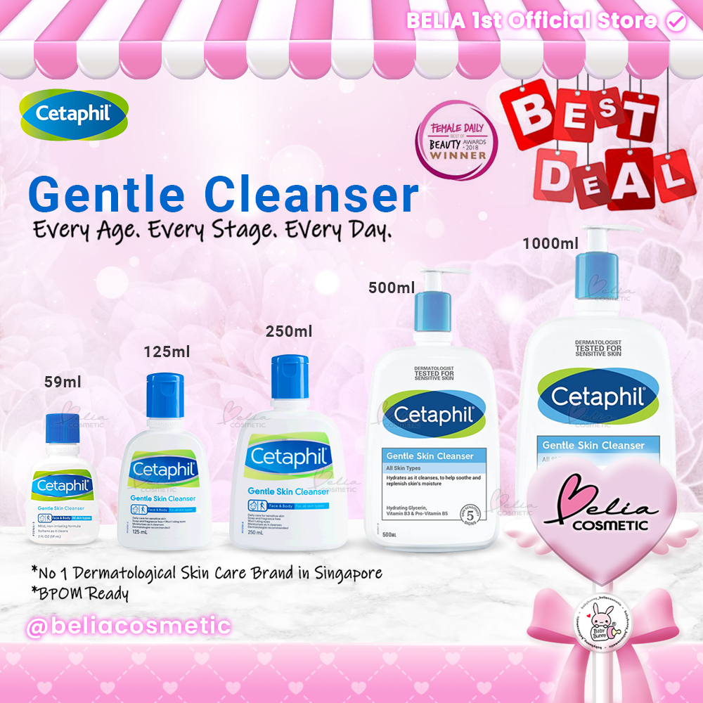 ❤ BELIA ❤ CETAPHIL 250 mL 500 mL 1 Liter Gentle Skin Cleanser 236mL 500mL 1000ml