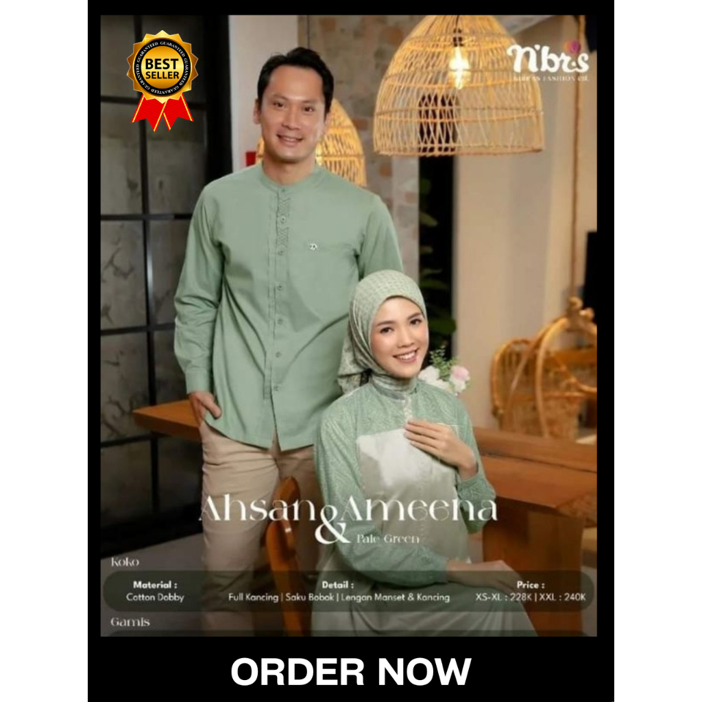 AHSAN & AMEENA Busana Muslim Nibras Couple Suami Istri Premiun Terkini