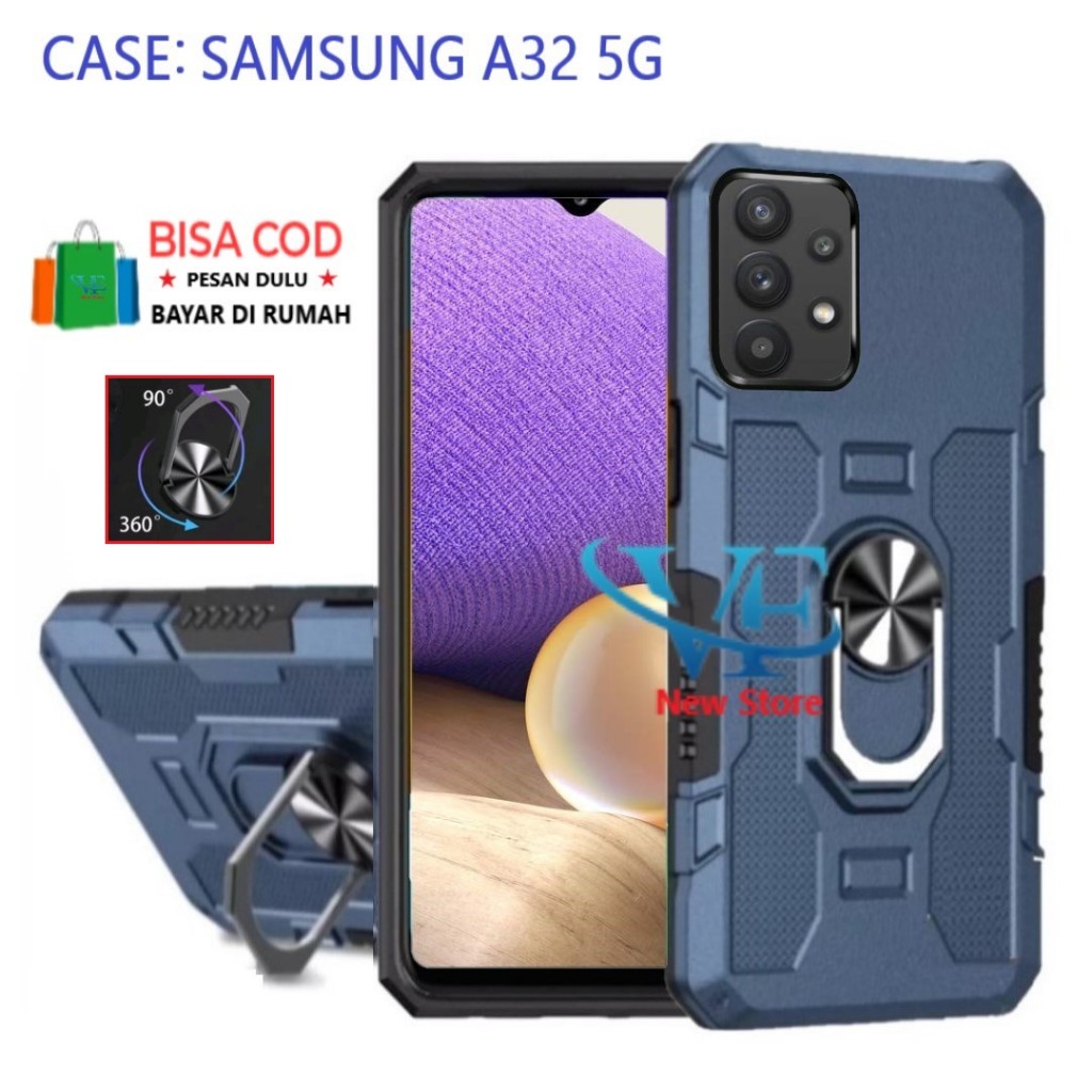 CASING SAMSUNG A32 5G  HARD CASE STANDING  ROBOT  HIT EYE RING--SOFT CASE STANDING ROBOT