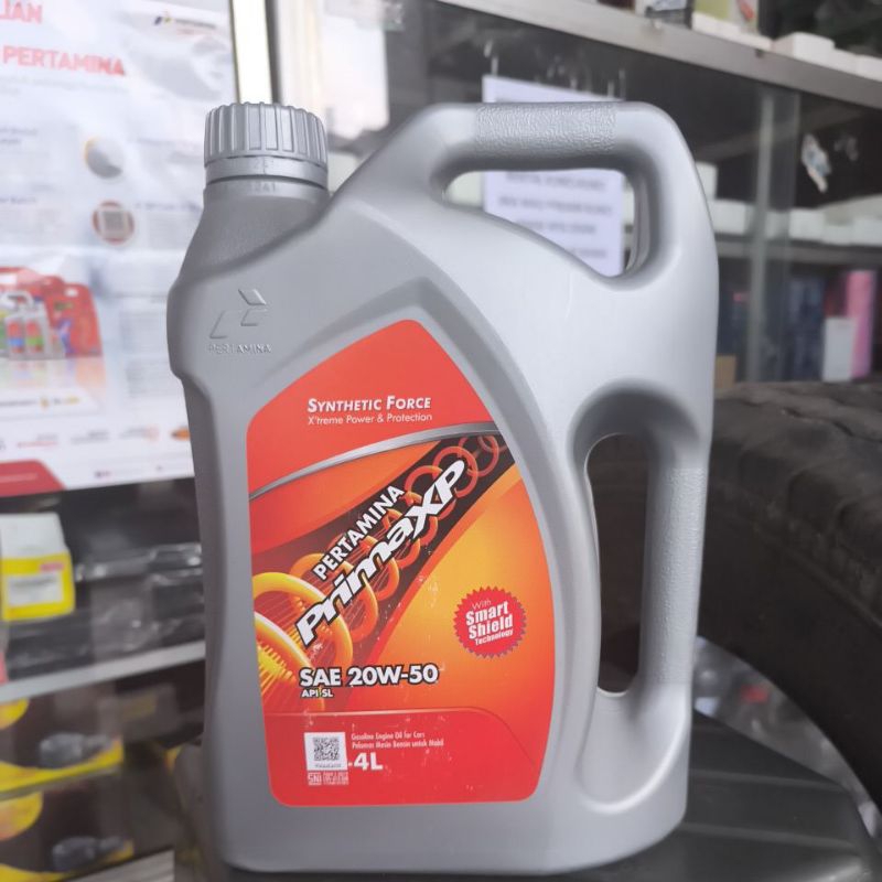 OLI MOBIL PERTAMIN PRIMA XP 4L SAE 20W-50 UNTUK MOBIL CARY, KIJANG, GRAND MAX, ESPAS, JIMNI, EXSUDO 