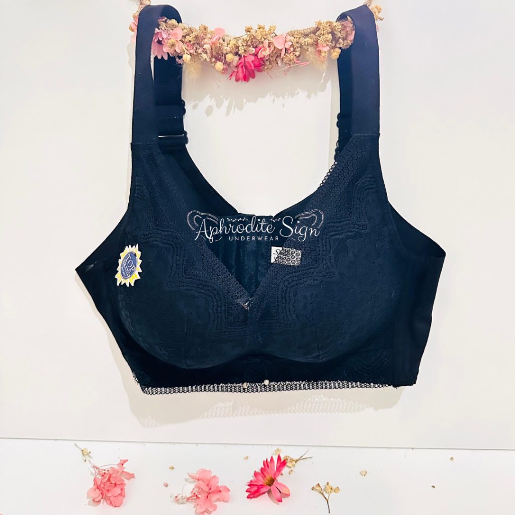 Sorex BH Bra Exclusive CA070 / Bra Tanpa Kawat Motif Renda Busa Tebal Cup Sedang (Setara A-B)