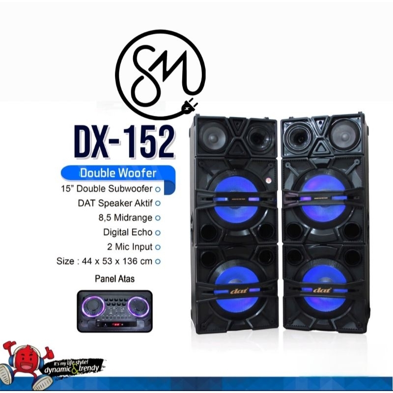 Speaker Aktif DAT DX-152 15 inch DX152 Speaker Active Double Woofer