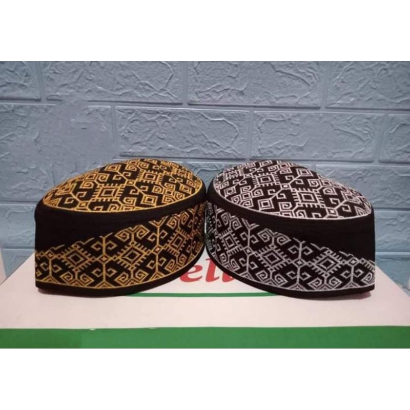 peci kopeah terompah Malaysia bordir batik/peci Malaysia motif batik/songkok pria santri