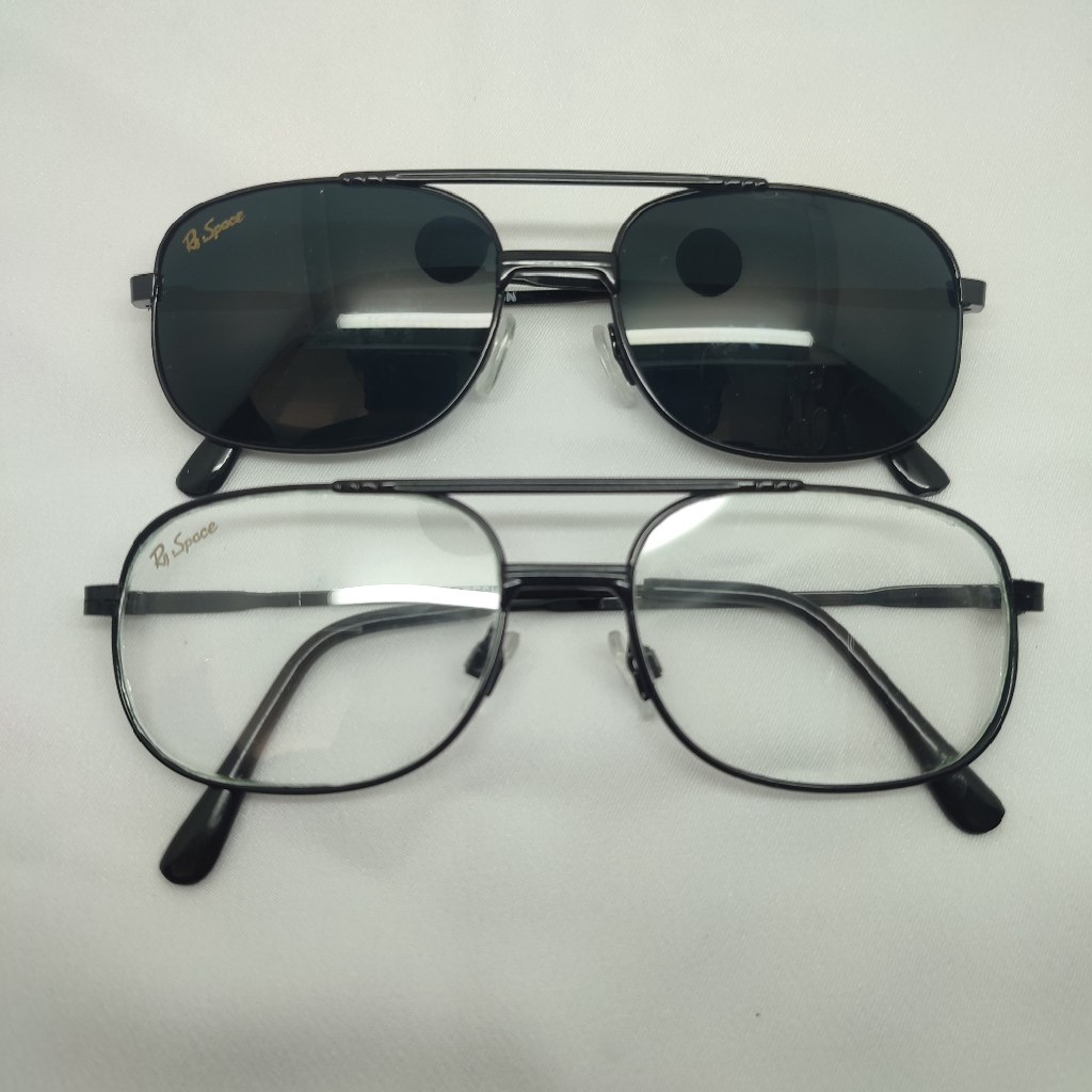 Sunglasses Kacamata RB Space Oval Aviator Bening dan Hitam, Kacamata Fashion  Pria Wanita 06213
