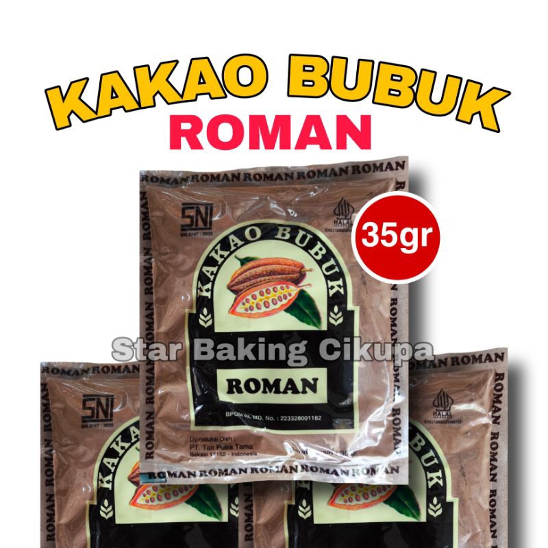 

COCOA POWDER COKLAT BUBUK ROMAN SACHET 1BOX ISI 10X35GRAM Kakao Bubuk Roman