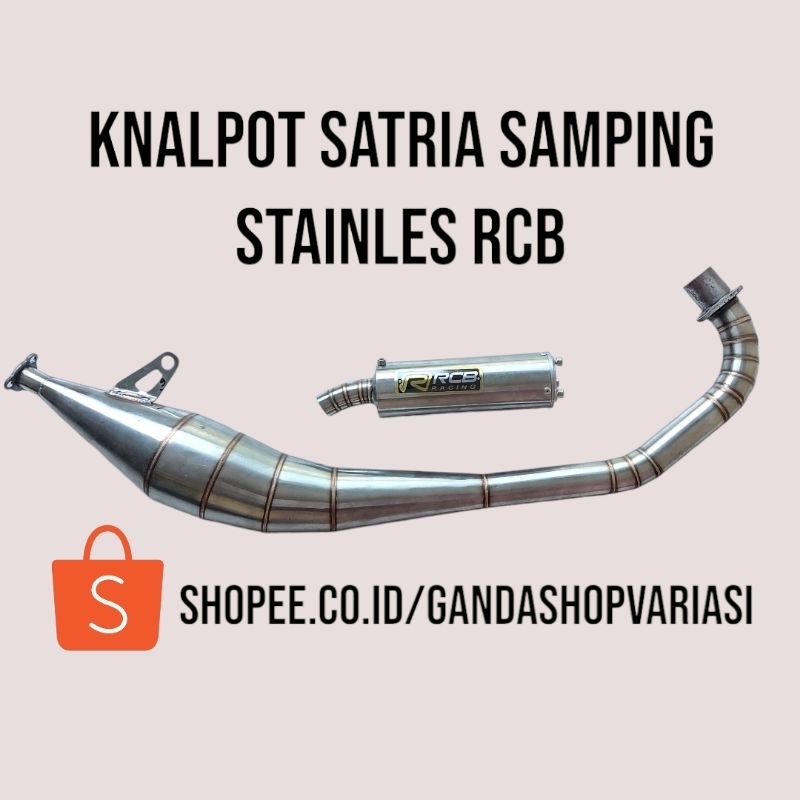 Knalpot satria 2 tak samping RCB stainless (BISA COD)