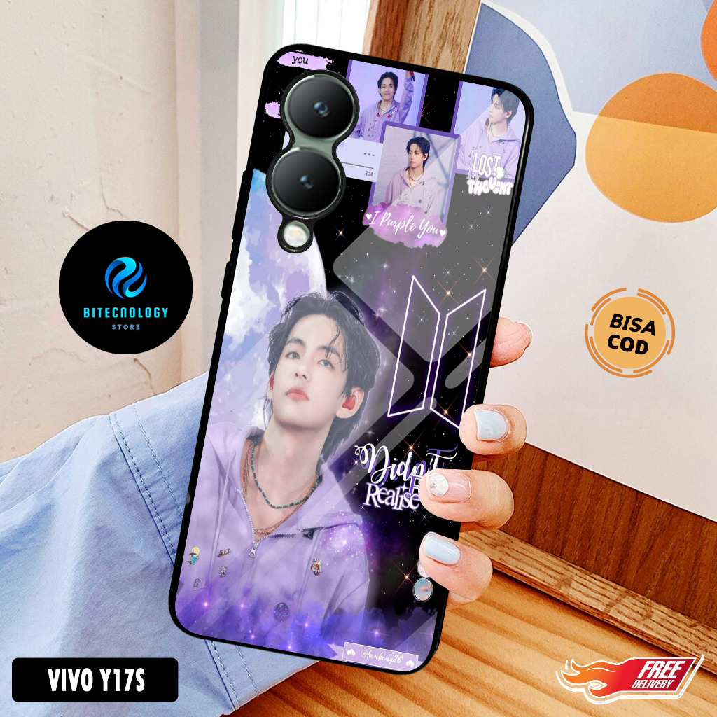 [COD]Promo Case Vivo Y17S Gambar Wallpaper BTS Kpop Ungu 02 Aesthetic Casing Hp Bisa Type Lain Desai