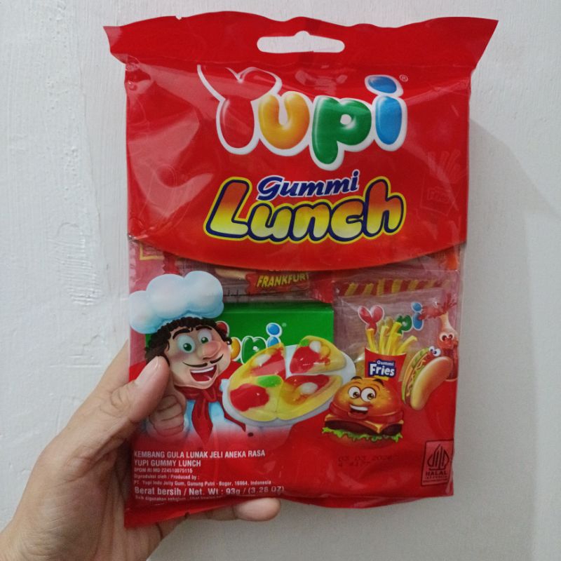 

Yupi Gummi Lunch 95g/Permen Yupi/Jeli Yupi/Yupi Gummy Lunch 93gr/Yupi Permen Gummy Lunch Aneka Rasa 93g