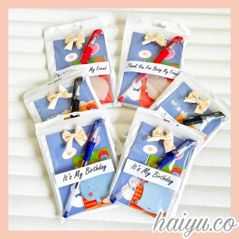 

[ECER] Mini Gift Stationary Murah Freebie Mini Hampers Buku Mini Souvernir Bulpoin Ulang Tahun Kado Lucu Termurah By Haiyu